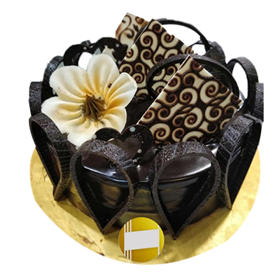 "Designer Full Chocolate Garnish Cake -1Kg - Click here to View more details about this Product